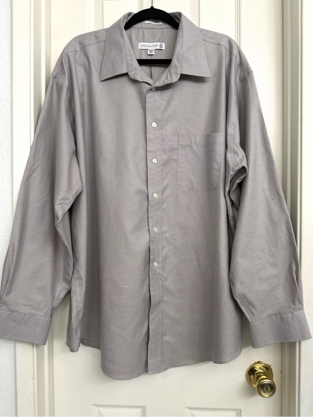 7091 Joseph & Feiss Non-Iron Light Gray Men's Shirt Tall 100% Cotton